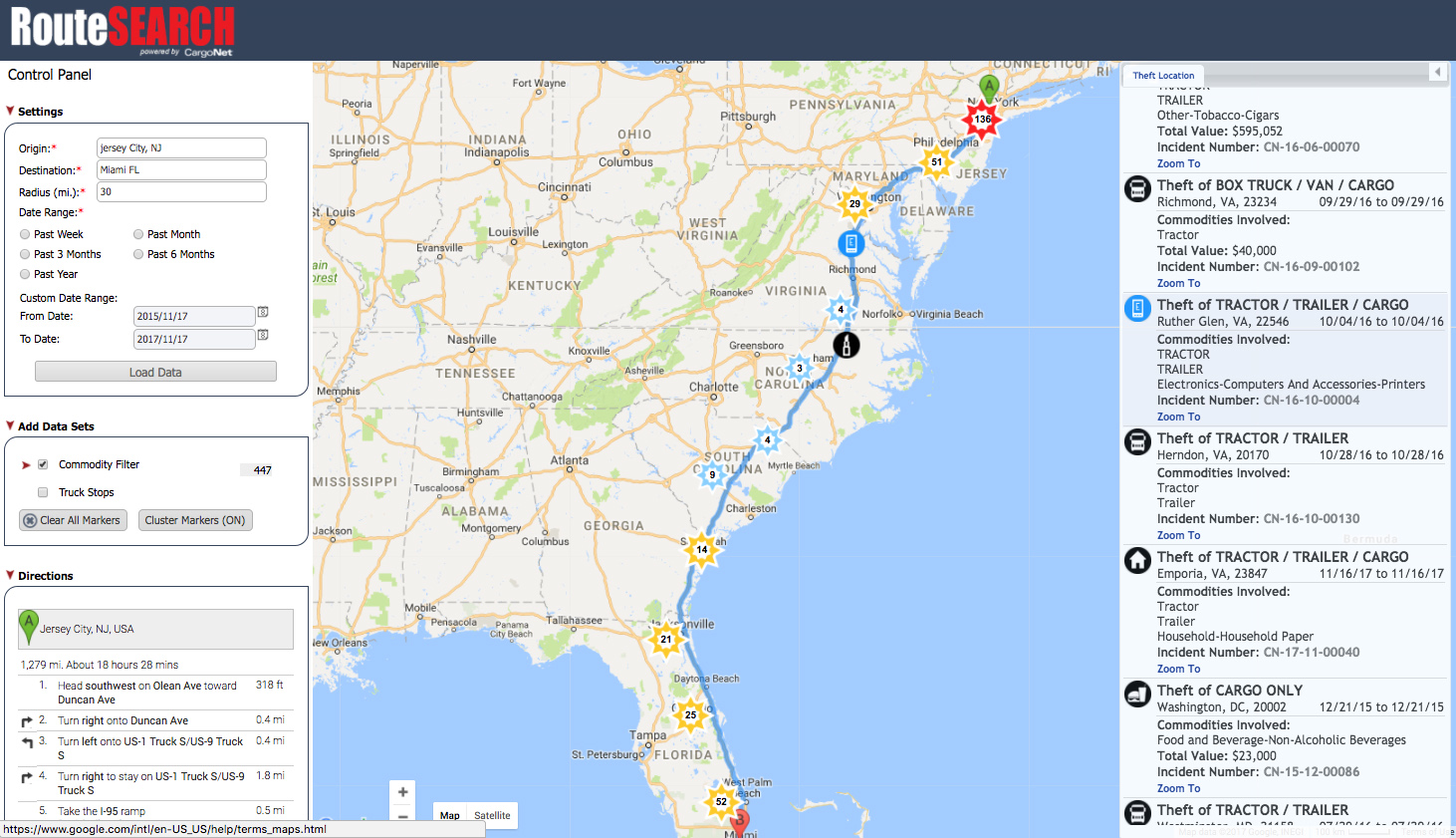 RouteSearch Screenshot 1